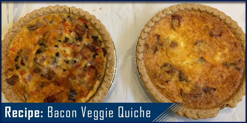 Picture of quiche with bacon and veggies